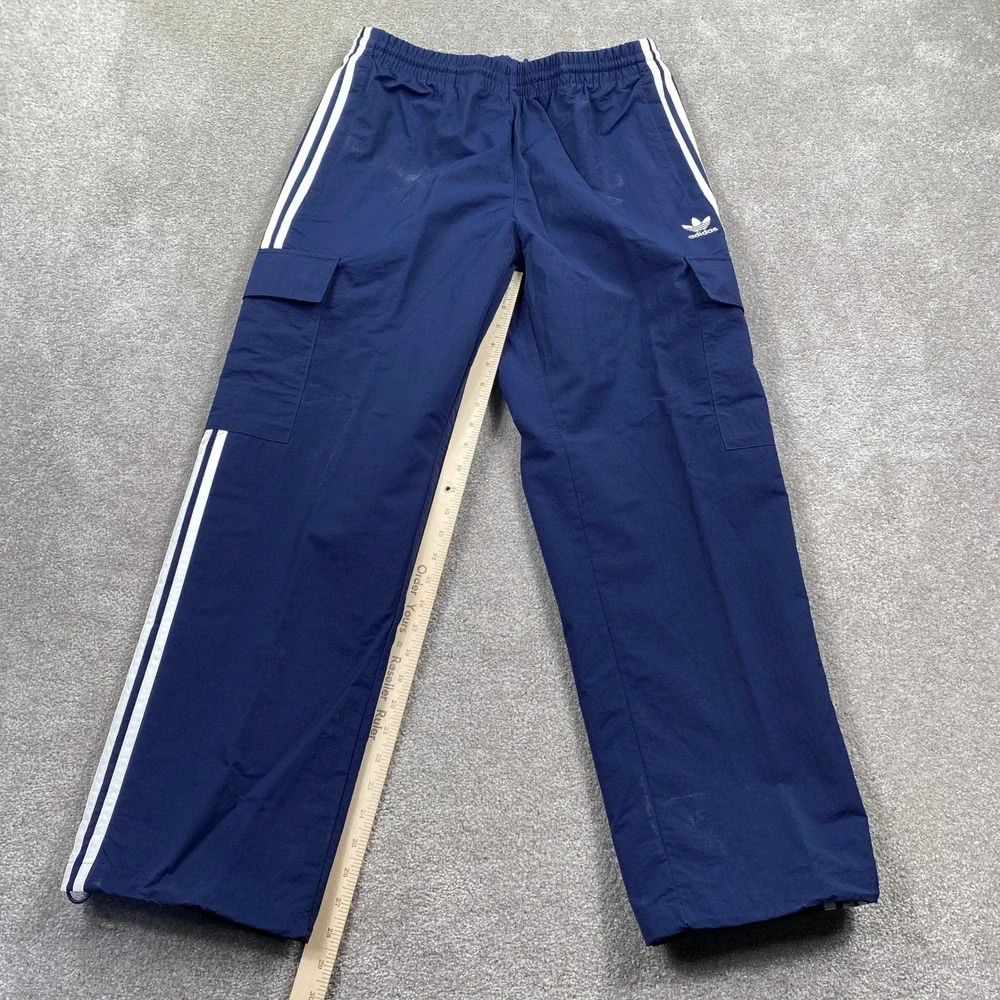 Adidas Originals 3S Cargo Pants Mens Medium Night Indigo Blue Ripstop HR3362 NWT